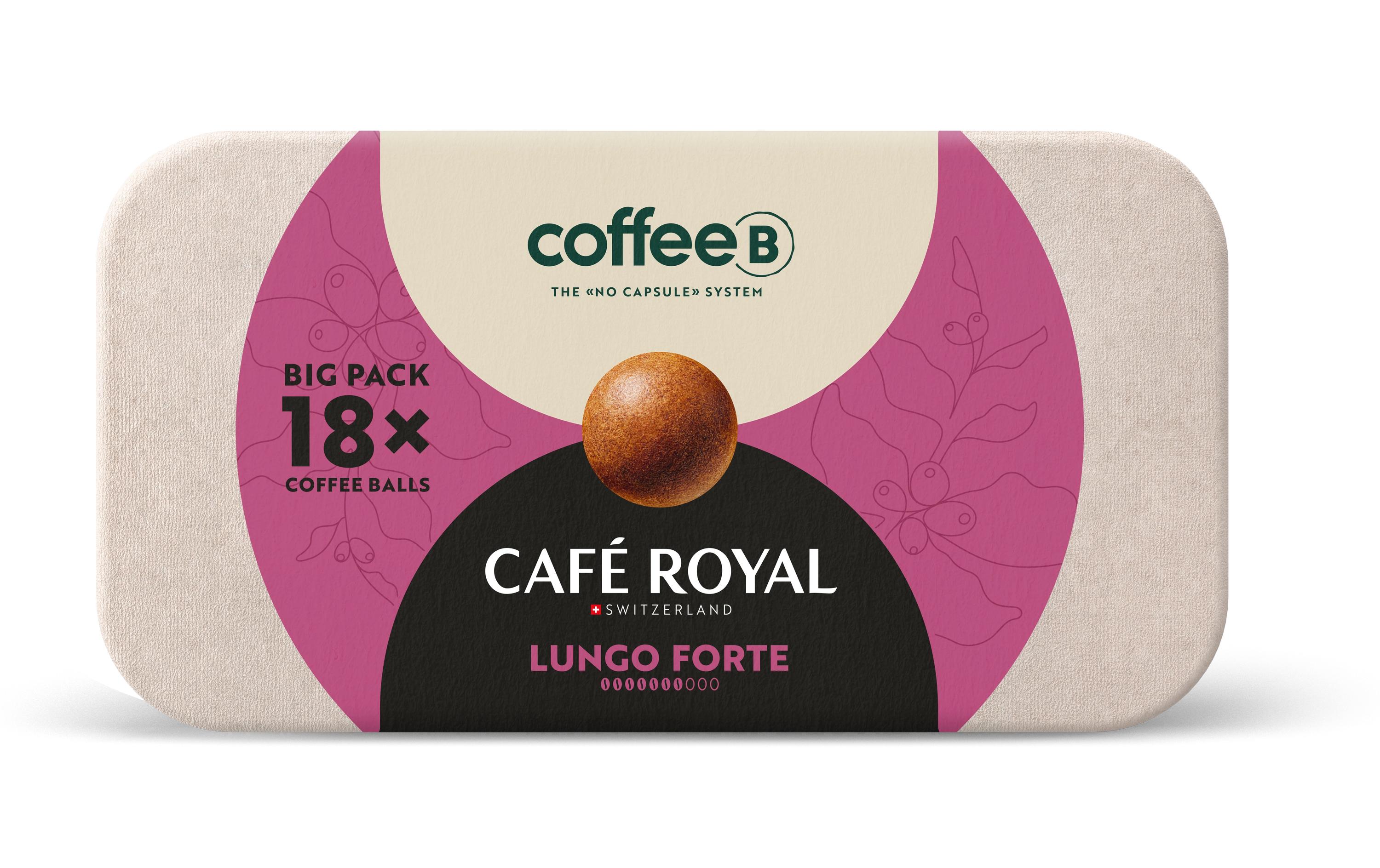 Coffee Balls Lungo Forte 18 StückGartenkompostierbare Coffee Balls für CoffeeB Globe Maschinen