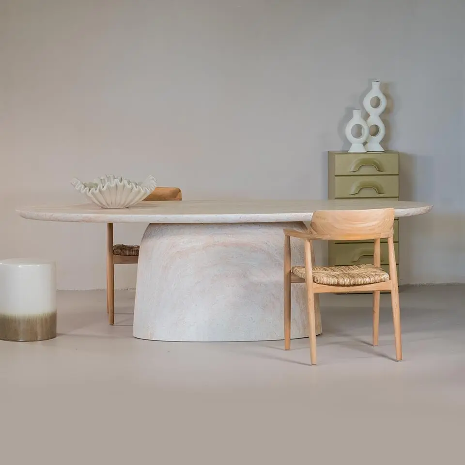 Eettafel Ovaal 240cm - Naturel Betonlook - Myrna