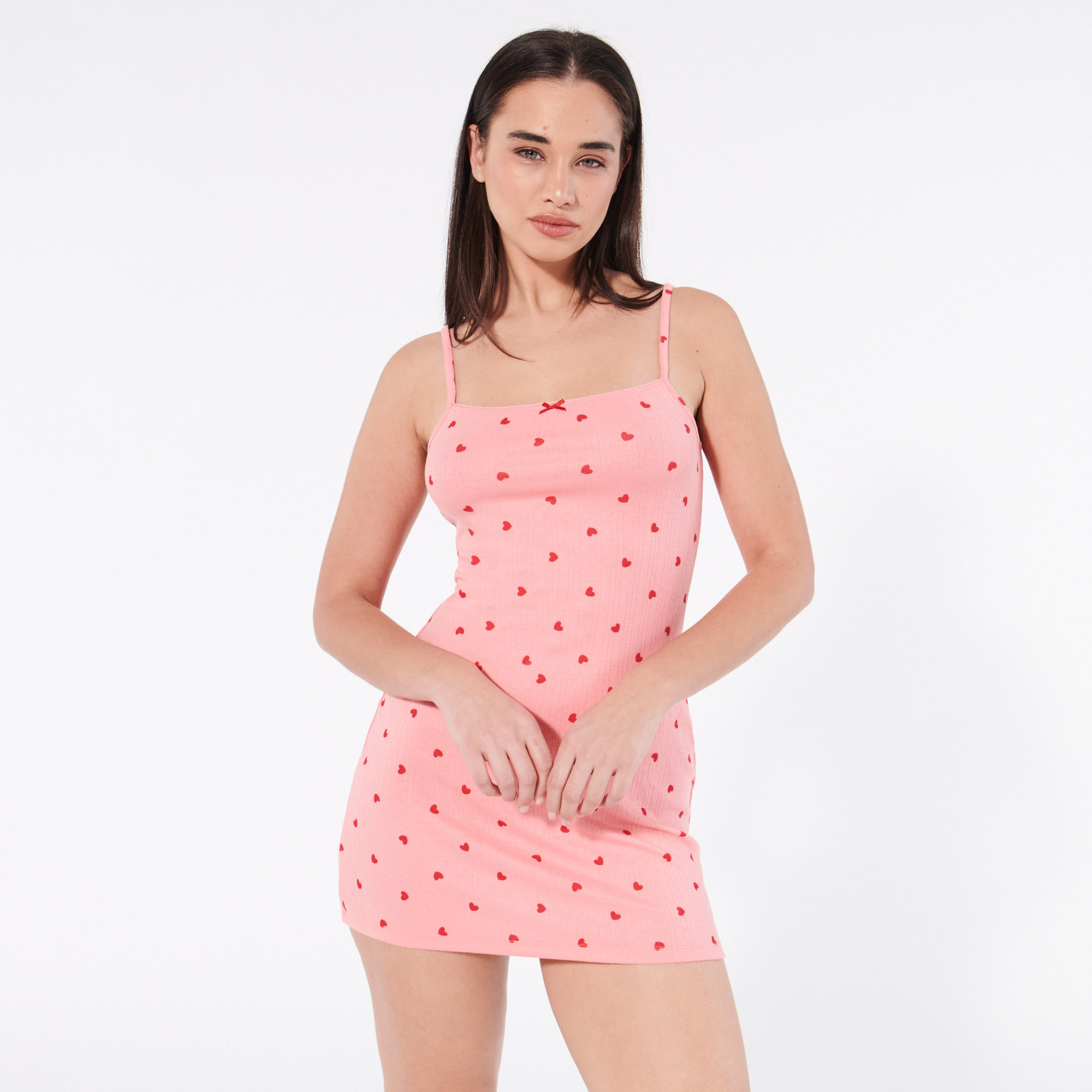 Nuisette motifs coeurs en jersey