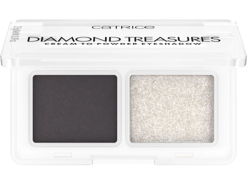 Catrice Lidschatten Diamond Treasures Cream 030 Smokey Diam Kombination aus matter Basis und schimmerndem Topper