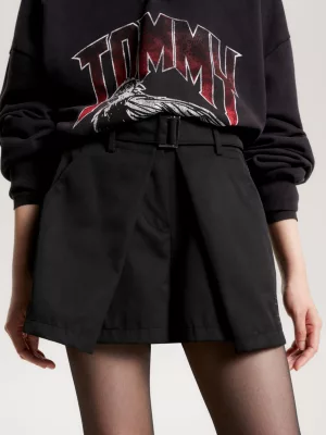 Saia-calça plissada de corte folgado