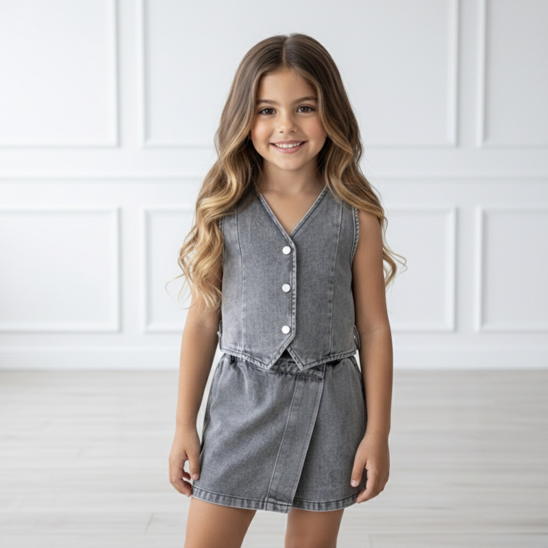 Urban Chic Denim Set - grijs