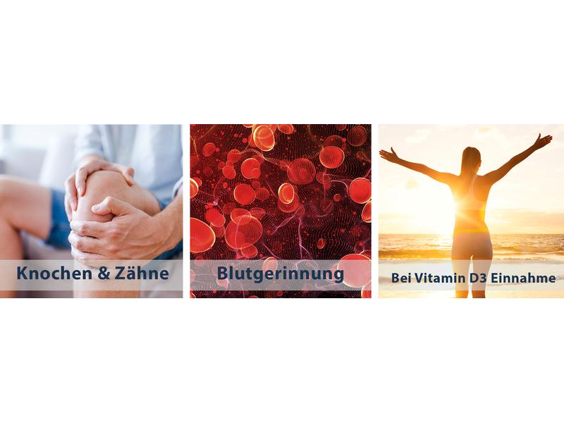 Vitamaze Vitamin K2 180 Tabletten Vegane Nahrungsergänzung für Knochen und Zähne