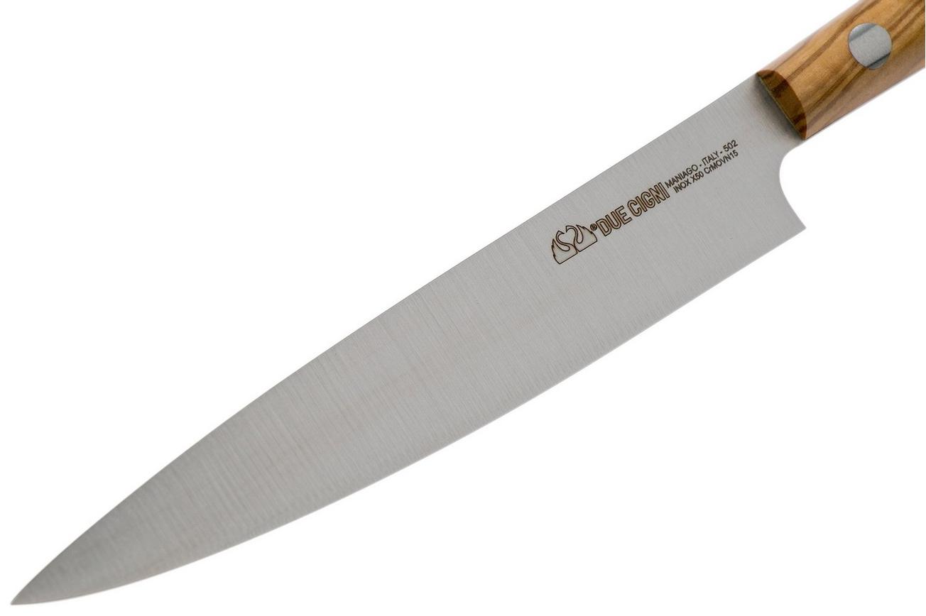 Due Cigni Hakucho steakmes 12 cm, olijfhout