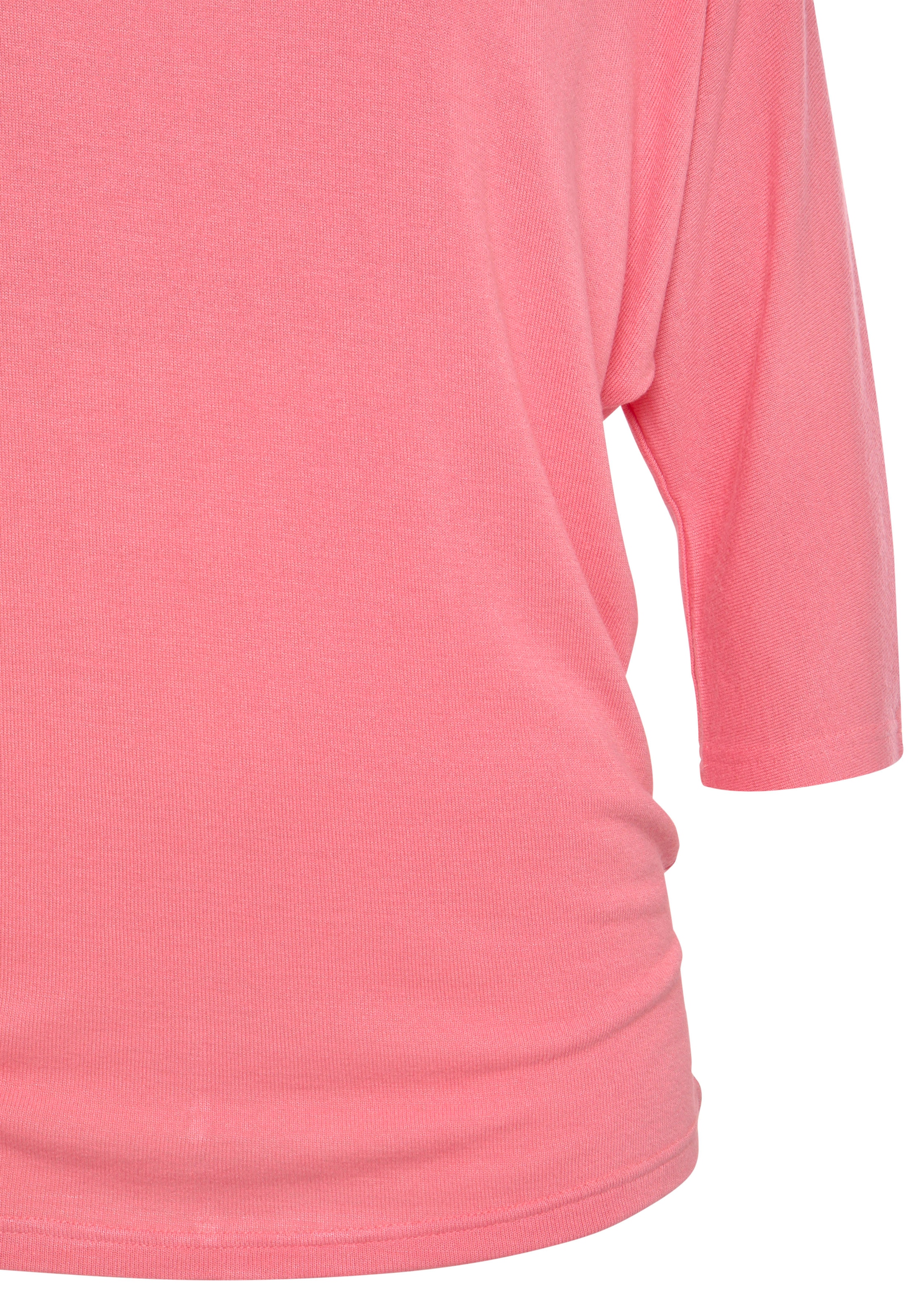 LASCANA 3/4-Arm-Shirt »aus leichter Feinstrickqualität«, mit Fledermausärmeln