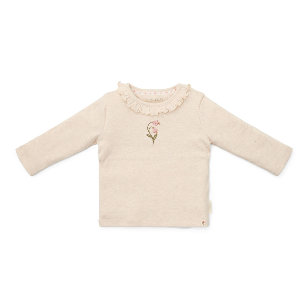 Little Dutch longsleeve met printopdruk en ruches ecru