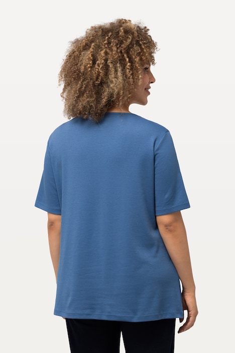Shirt, doppellagige Vorderseite, Slim, Rundhals, Halbarm