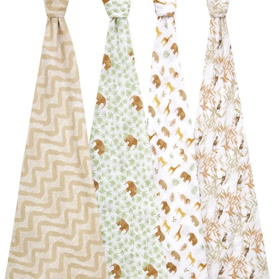 Lot de 4 Maxi-Langes Mousseline   Tanzania        de               aden + anais essentials