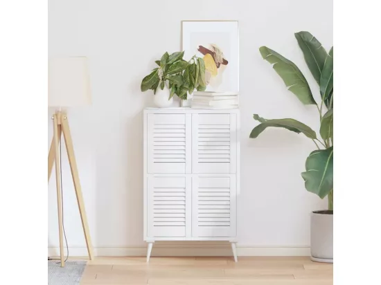 Portes d'armoire à persiennes 4 pcs blanc 39,5x29,5 cm