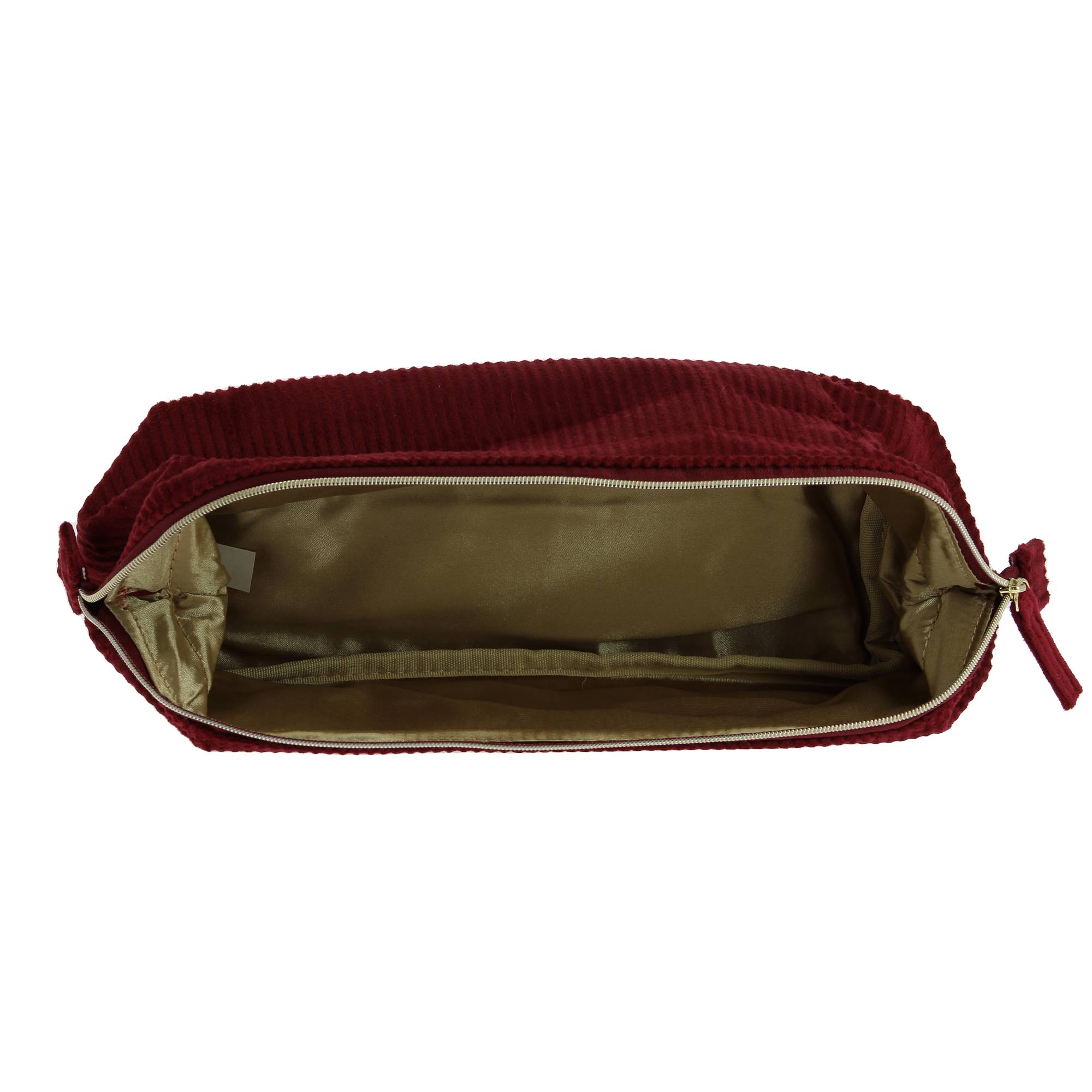 Trousse de make-up en velours côtelé Rouge