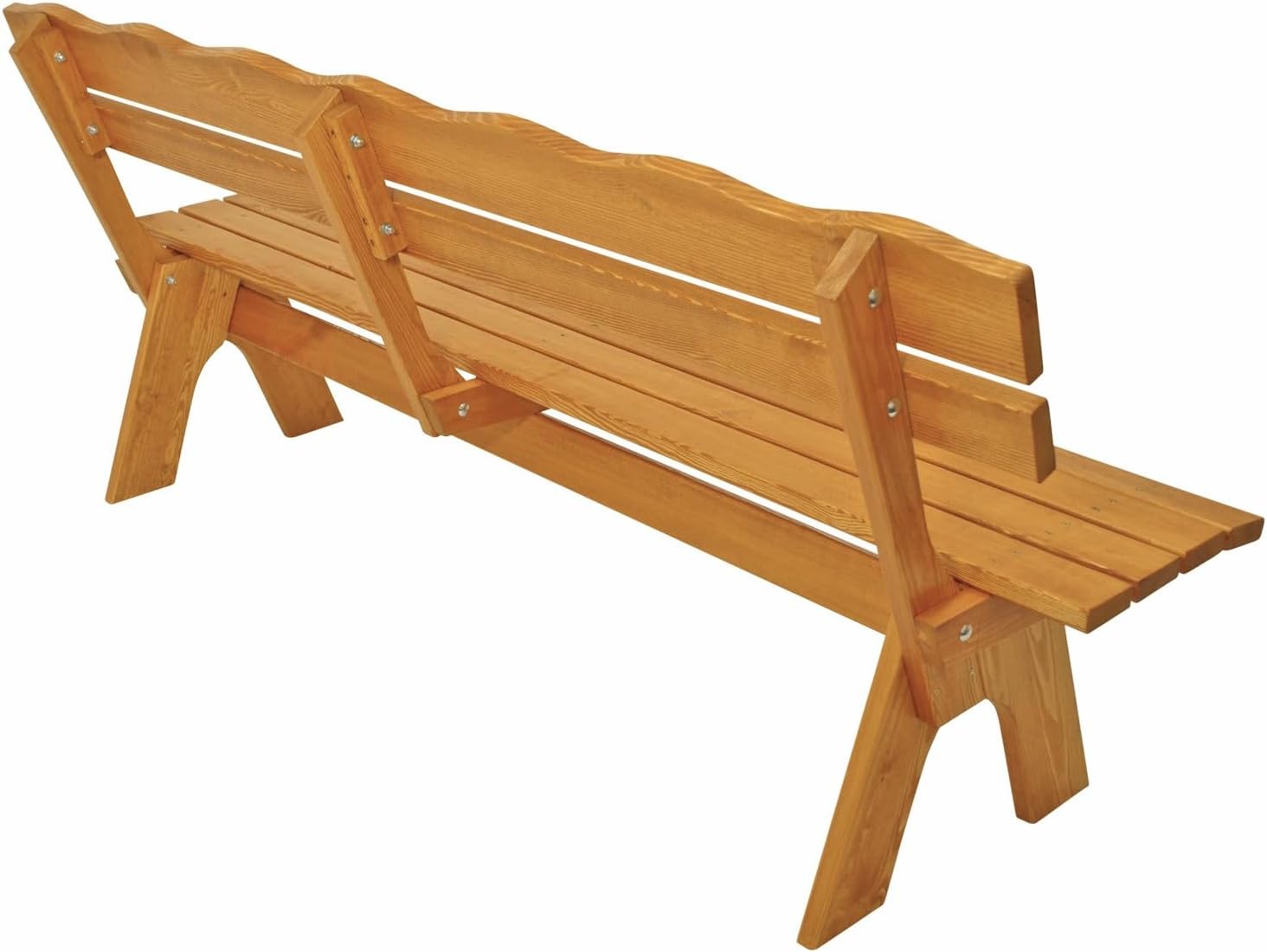 DEGAMO Gartengarnitur Essgruppe Freital XXL 3-teilig 200cm, 2X Bank 200cm und 1x Tisch 72x200cm, Massive Kiefer hell lackiert, Outdoor
