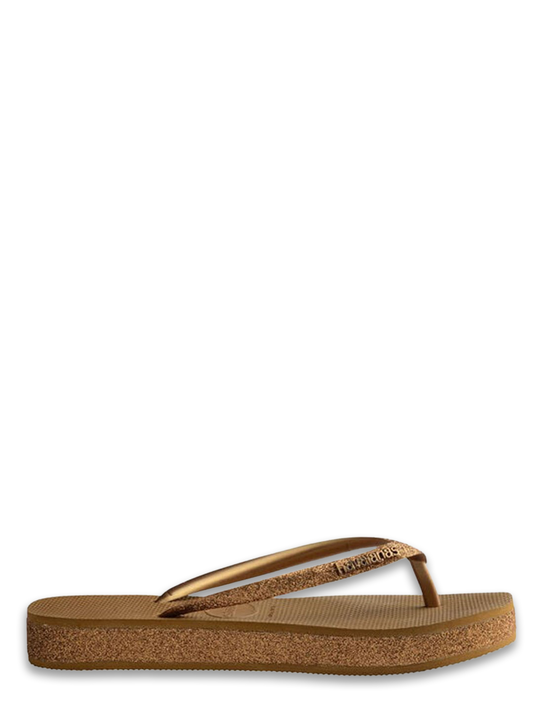 havaianas Tongs Compensées slim flatform sparkle bronze