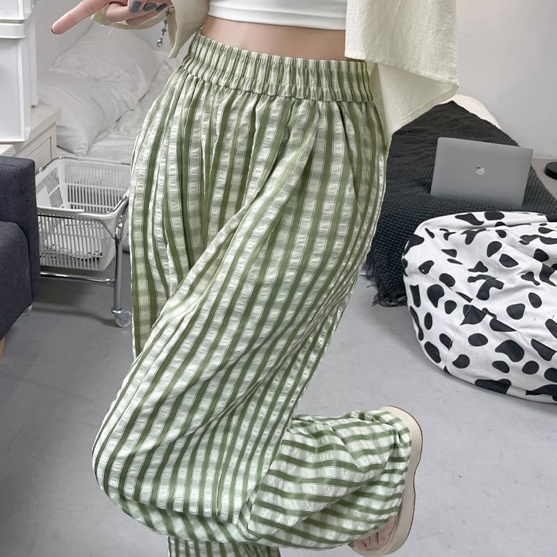 Colarseo - Hoge taille geruite wijde broek (verschillende ontwerpen)