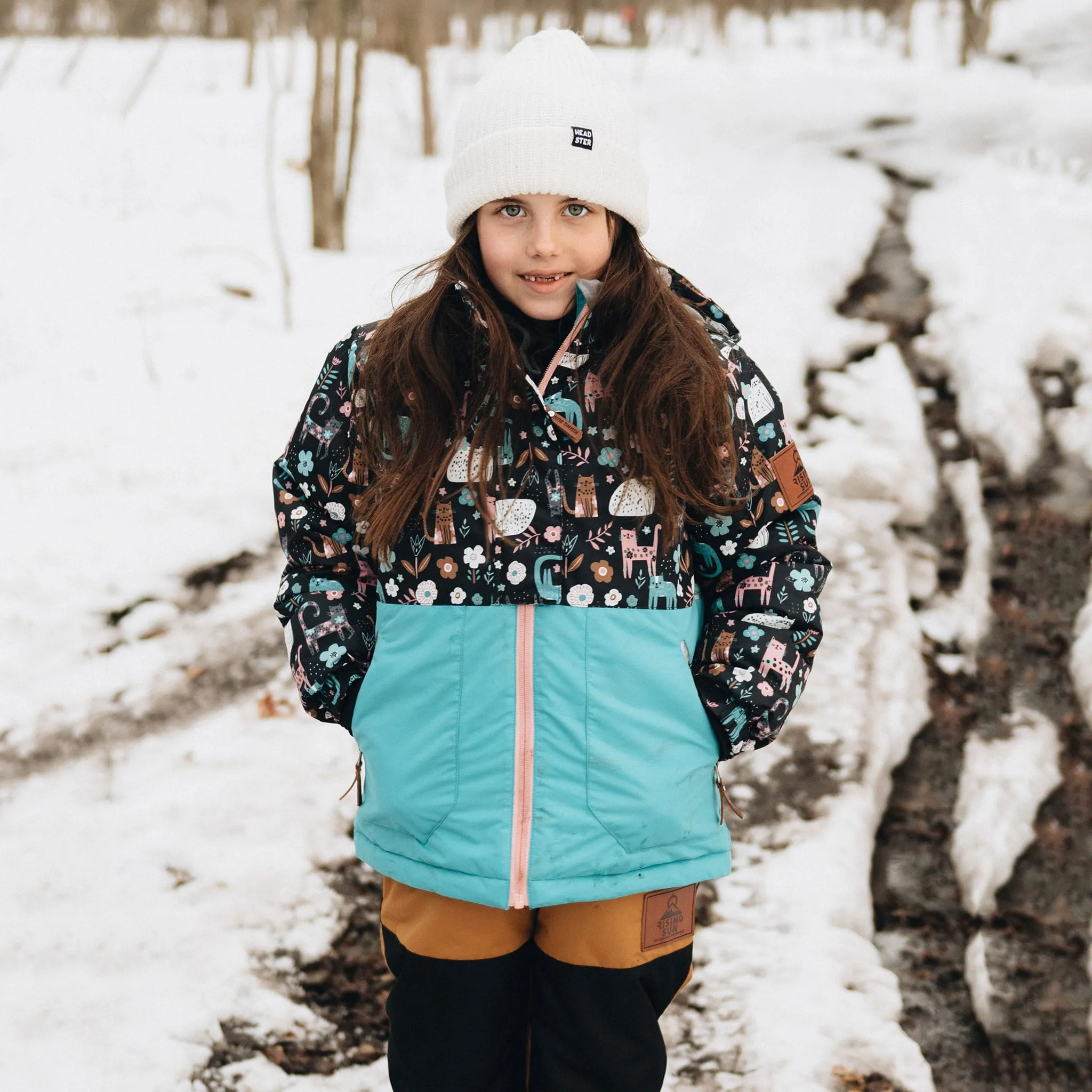Rising Sun Habit de Neige Imprimé Chat 4-14ans