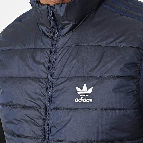 Doudoune Sans Manches A Bandes HL9216 Bleu Marine