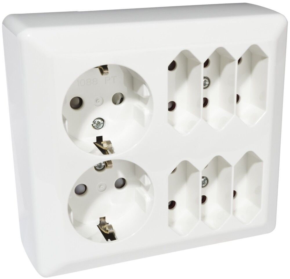 KONTAKT ELKO RS MULTIMEDIA 2+6STK EURO VEGG