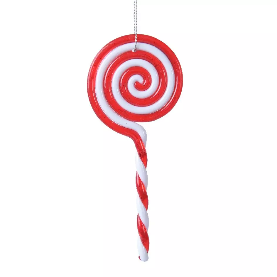Lot de 2 bonbons (H12 cm) Sucettes spirales Rouge