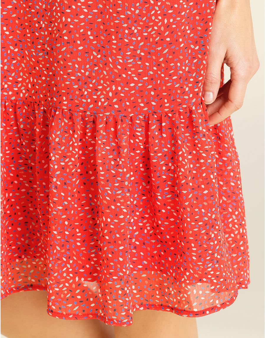 Robe chic en voile rouge