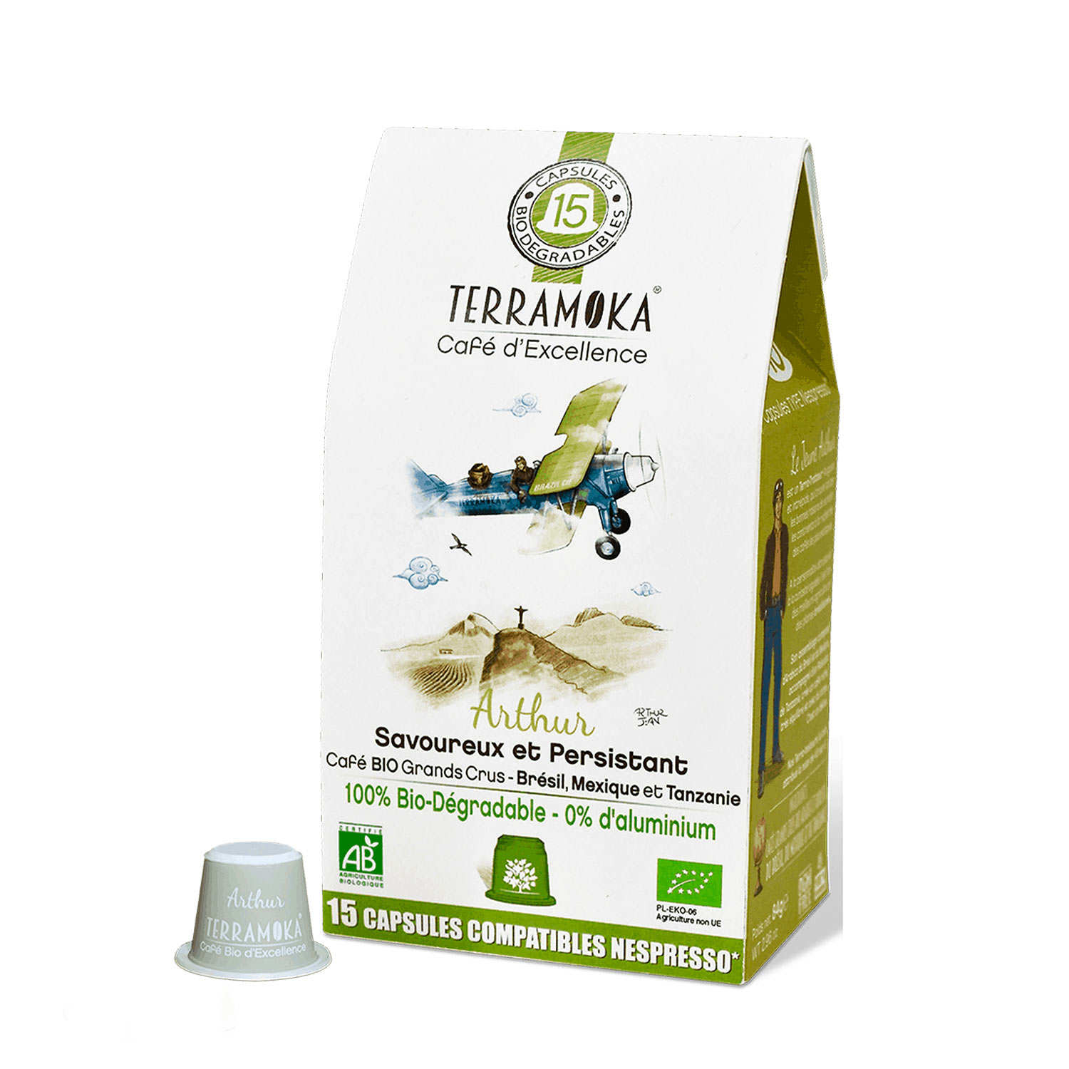 Arthur - Capsules de café bio compatibles Nespresso® biodégradables