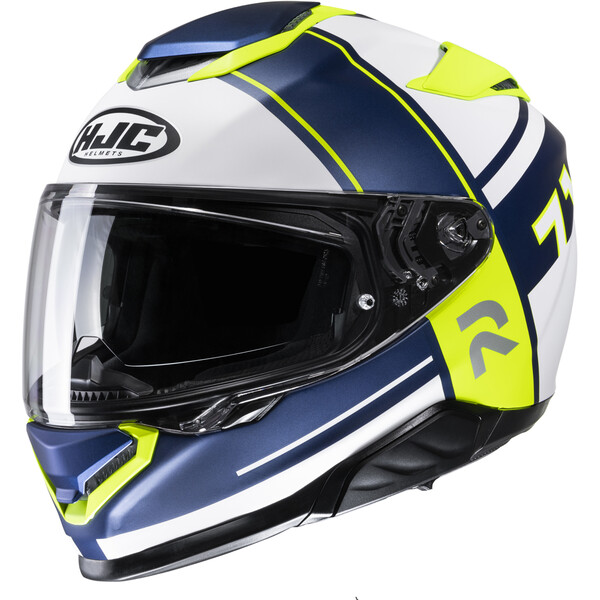 HJC - Casque RPHA 71 Zecha MC3HSF / Blanc / Bleu / Jaune fluo / Mat