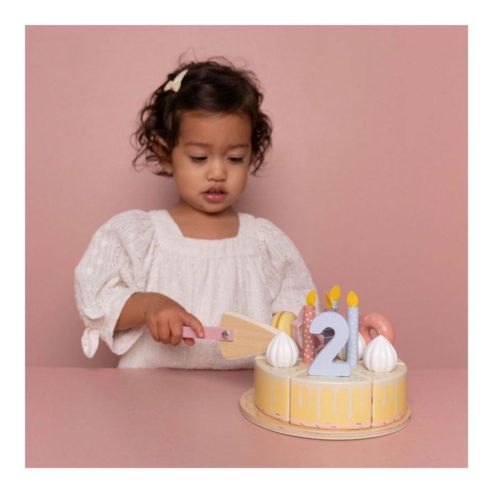 Little Dutch Houten Verjaardagstaart Roze FSC