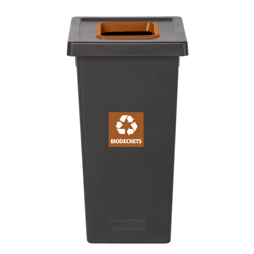 Poubelle PP recyclé Fit avec insert Ecogreen 70L noir/marron Tampel