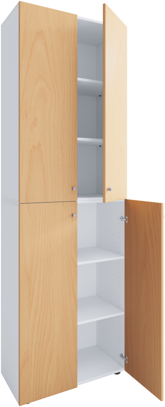 Schuhschrank LONA XL - weiß - Buche - 6 Fächer