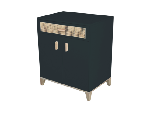 Petite Commode NAMI Cannes de Rotin Onyx - THEO