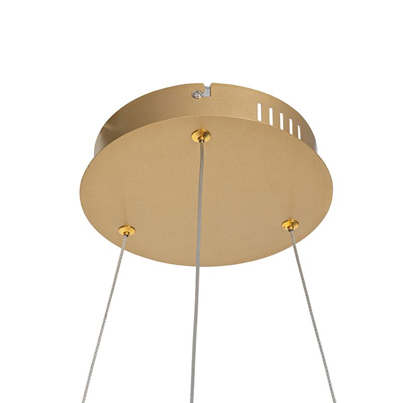 Hanglamp goud incl. LED 3-staps dimbaar 3-lichts - Rondas