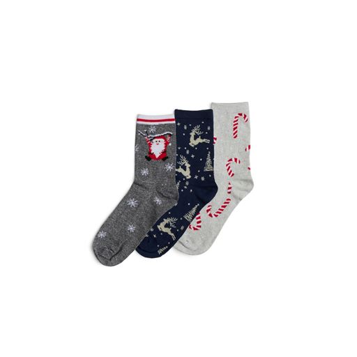 Pieces Jingle Glitter 3-pak Strømper, Maritime Blue
