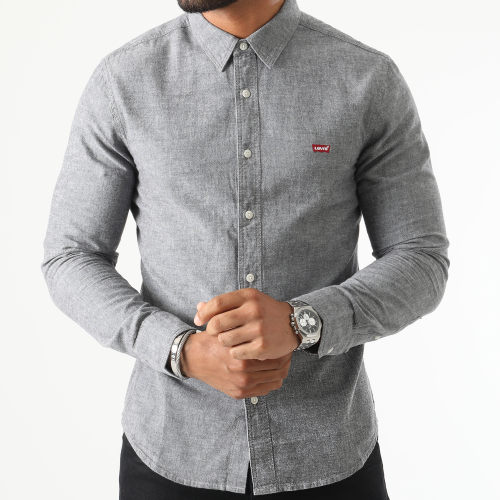 Chemise Manches Longues 86625 Gris Anthracite Chiné