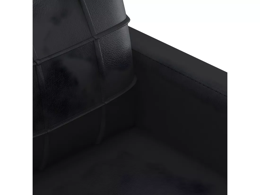 Canapé à 3 places Noir 180 cm Similicuir