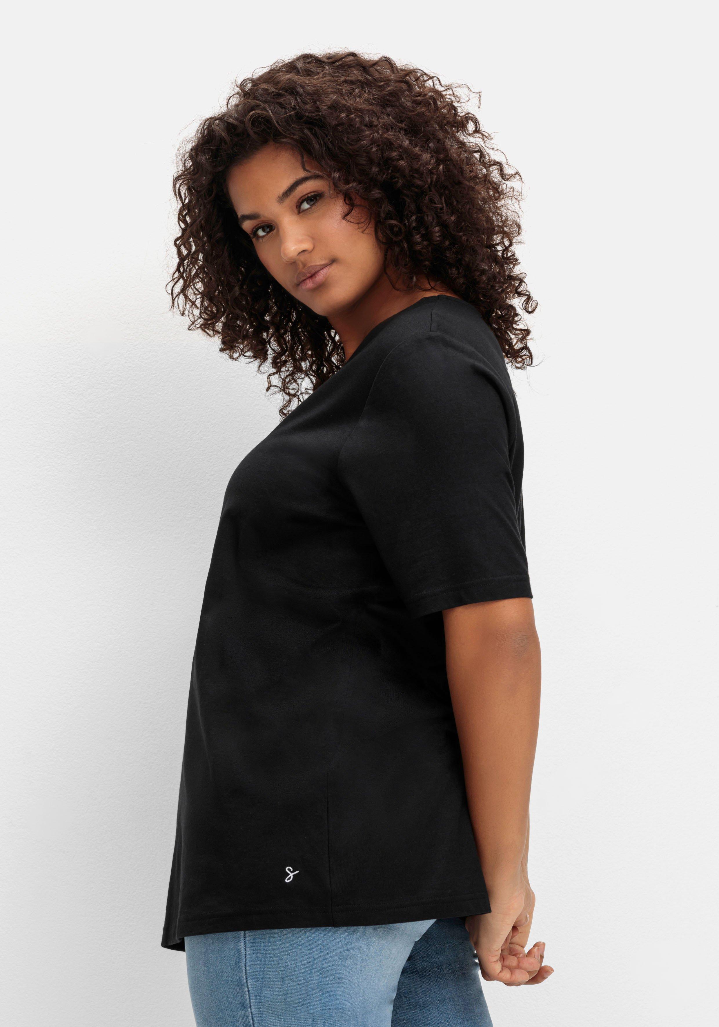 T-Shirt mit doppellagigem Vorderteil