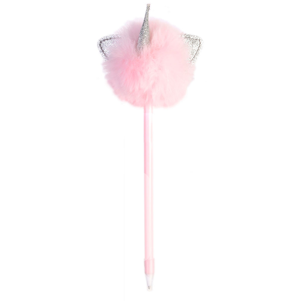 Stylo pompon chat licorne 7.5x23x6cm