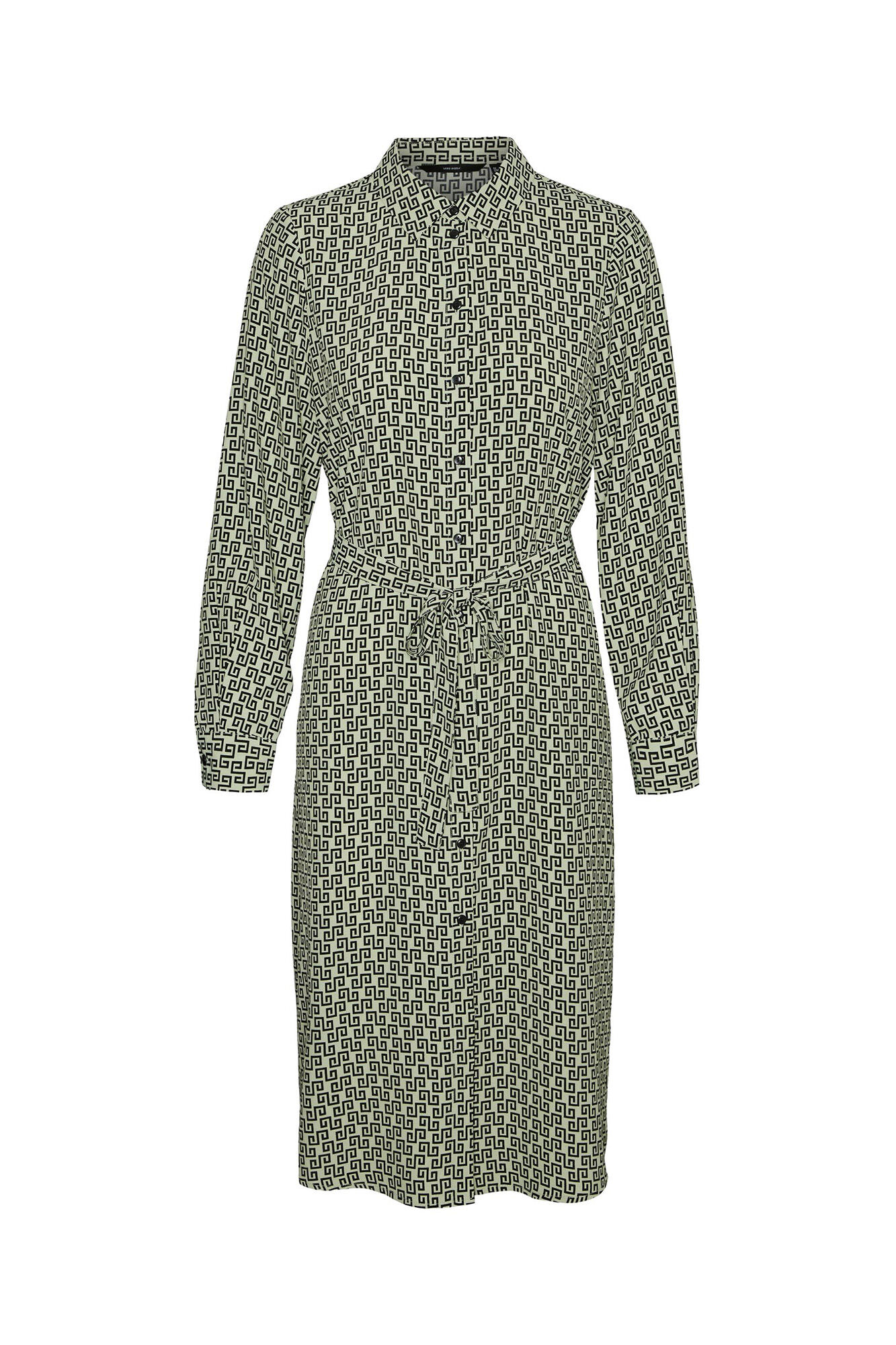 Vestido midi camisa - Verde