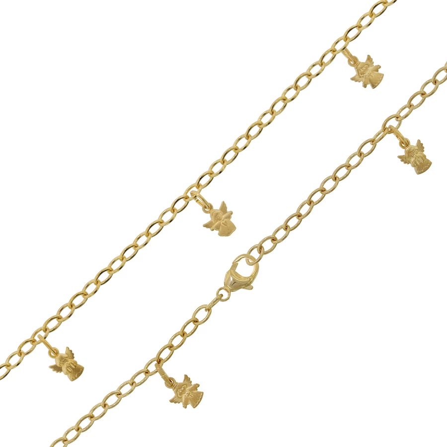 trendor Mädchen-Armband mit Engeln Gold auf Silber für Kinder gold
