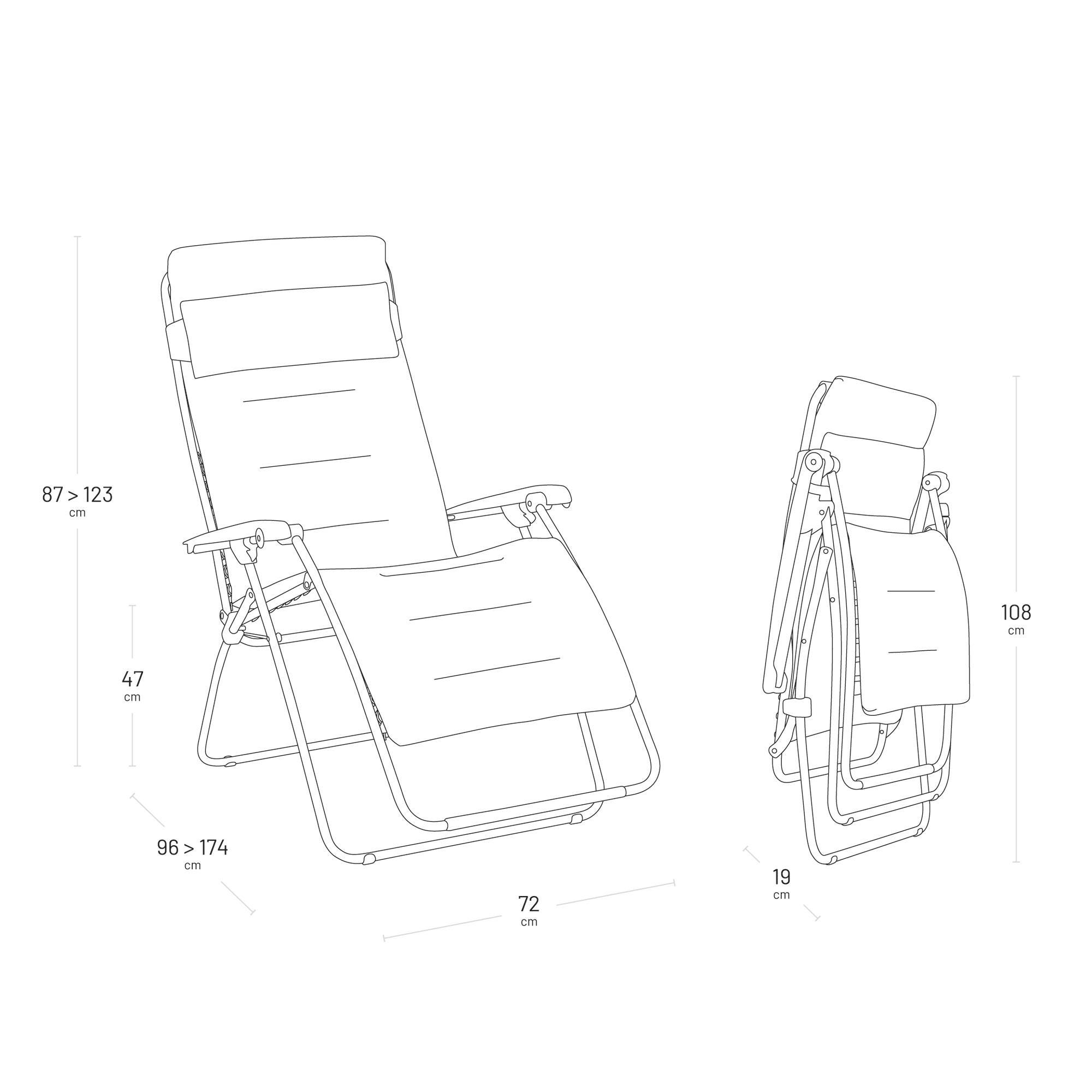 Gepolsterte Zero-Gravity-Relaxliege - XL RSX Clip XL AirComfort® Rot Bordeaux