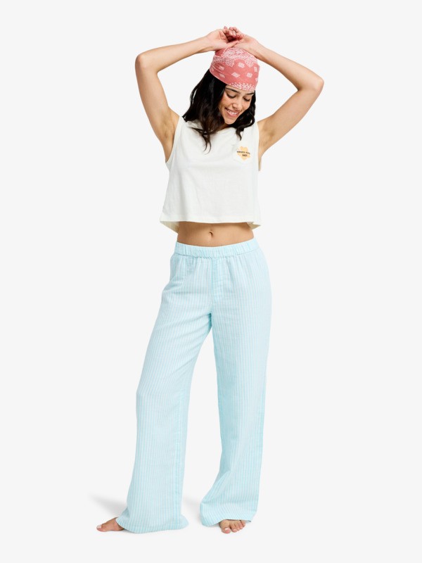 Sun Spell Pantalon taille élastique Blanc Femme
