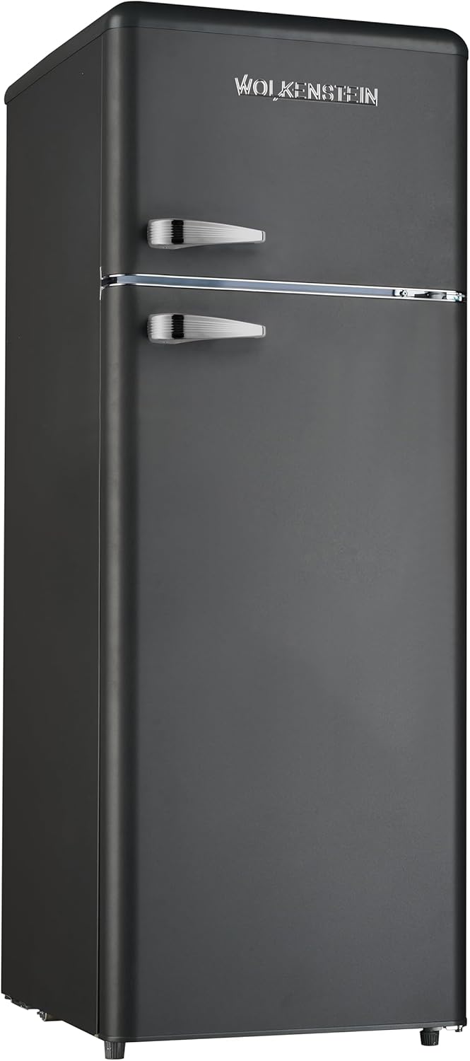 Wolkenstein GK212.4RT B Kühl-Gefrier-Kombination schwarz 211l Retro Kühlschrank Vintage Kühlgefrierkombi Gefrierfach freistehend leise