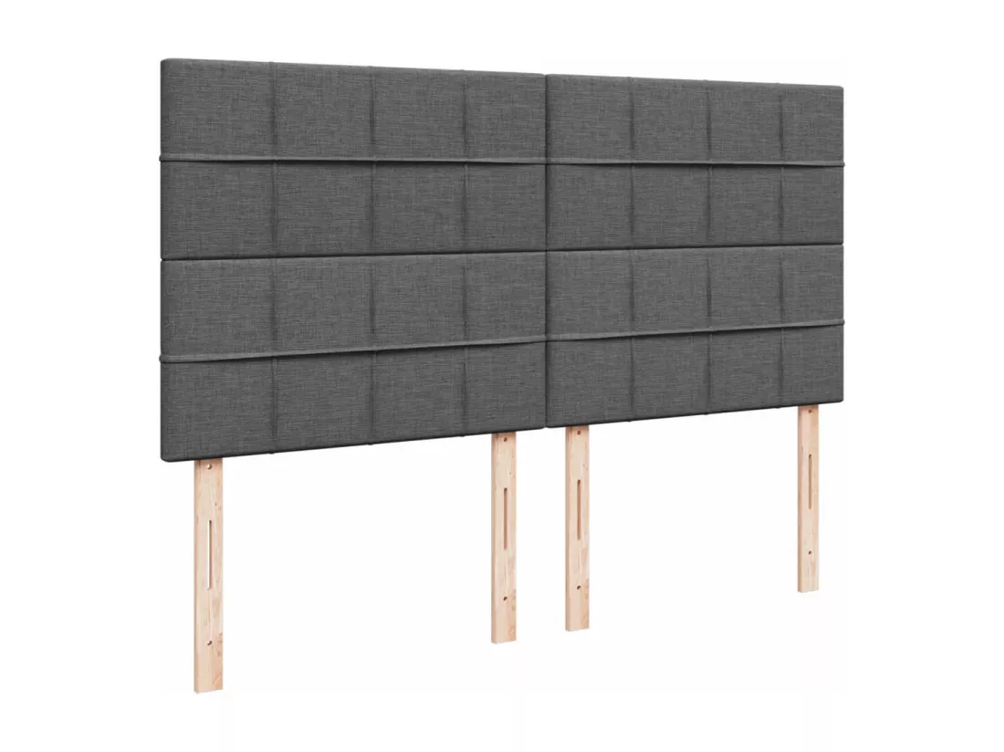 Sommier à lattes de lit avec matelas Gris foncé 180x200cm Tissu