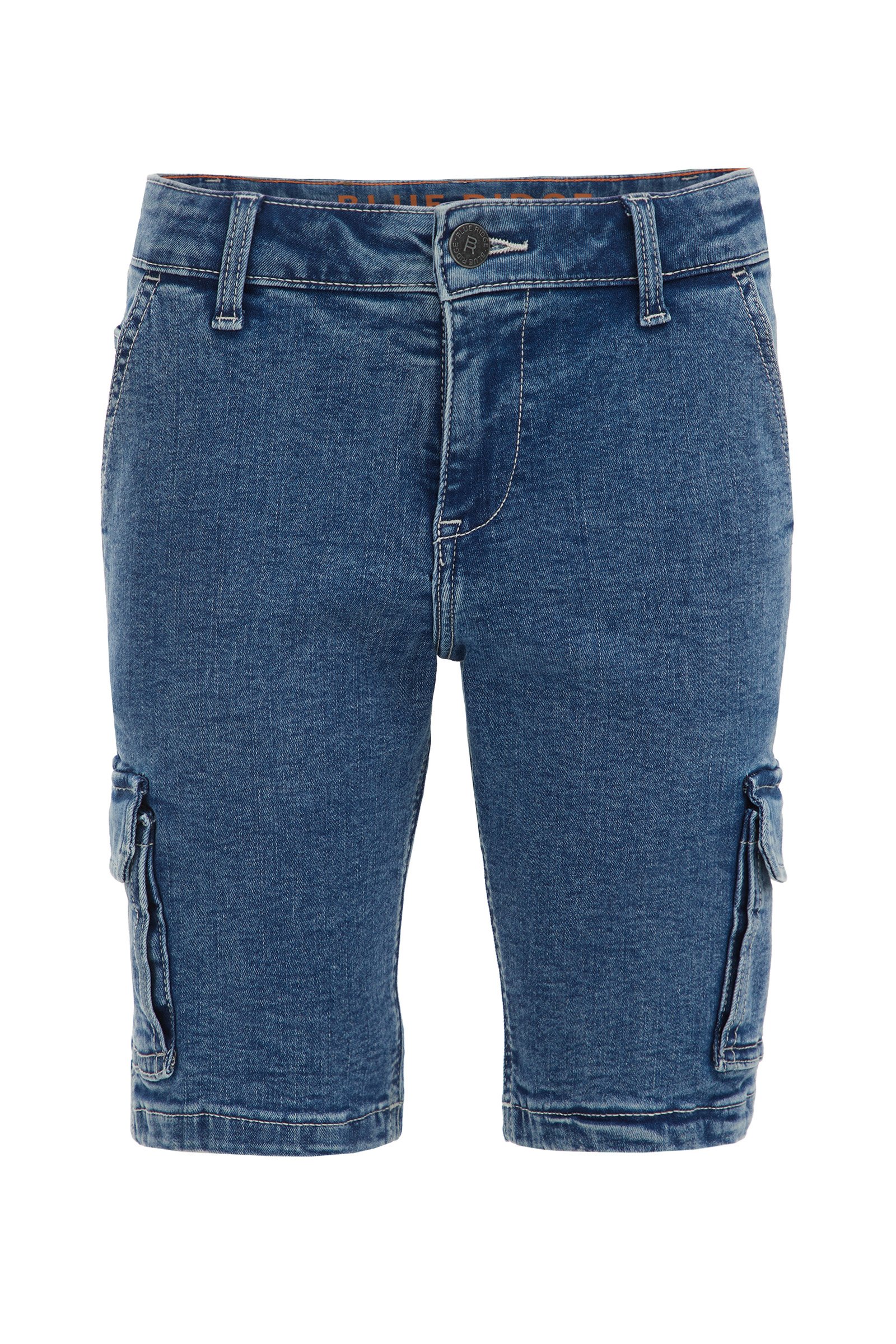 Jongens denim short met cargozakken Blue Ridge Blauw