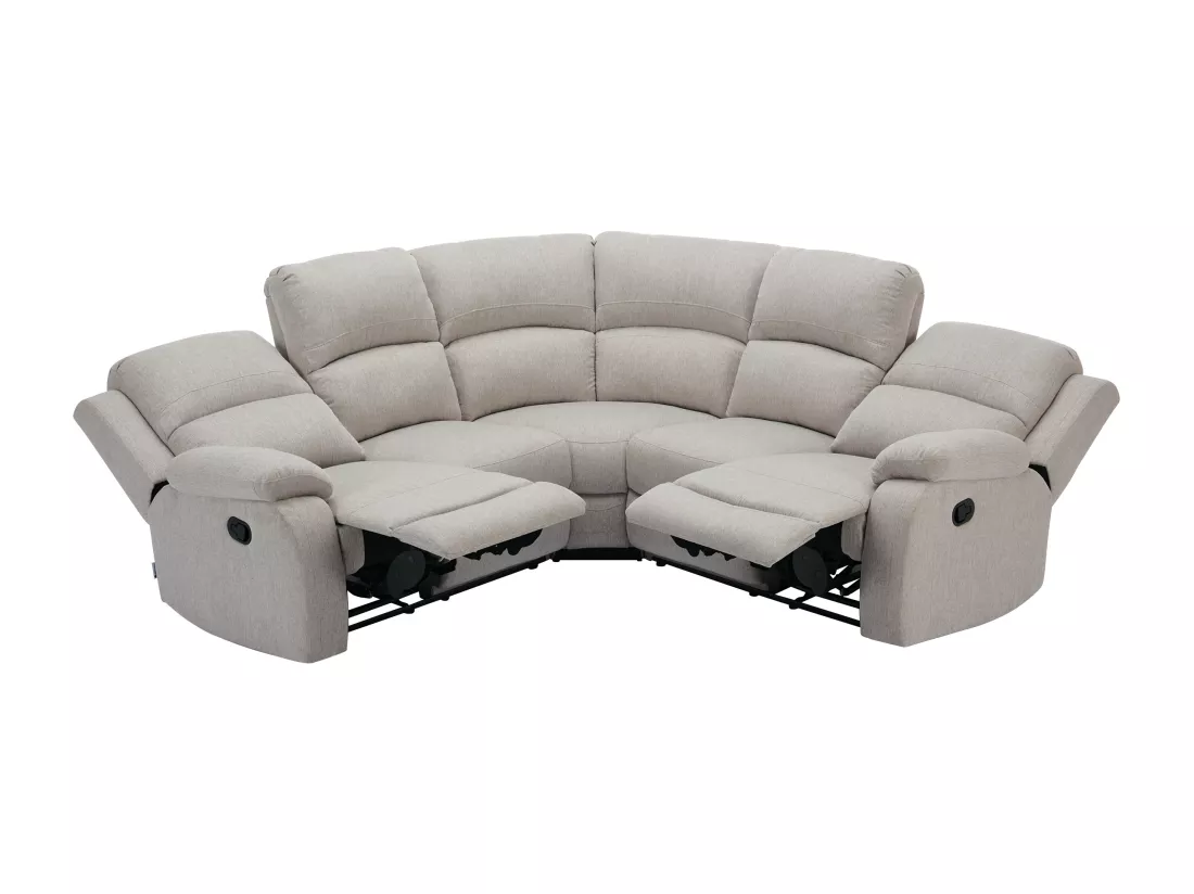 Canapé d'angle relax en tissu chiné beige RIETI