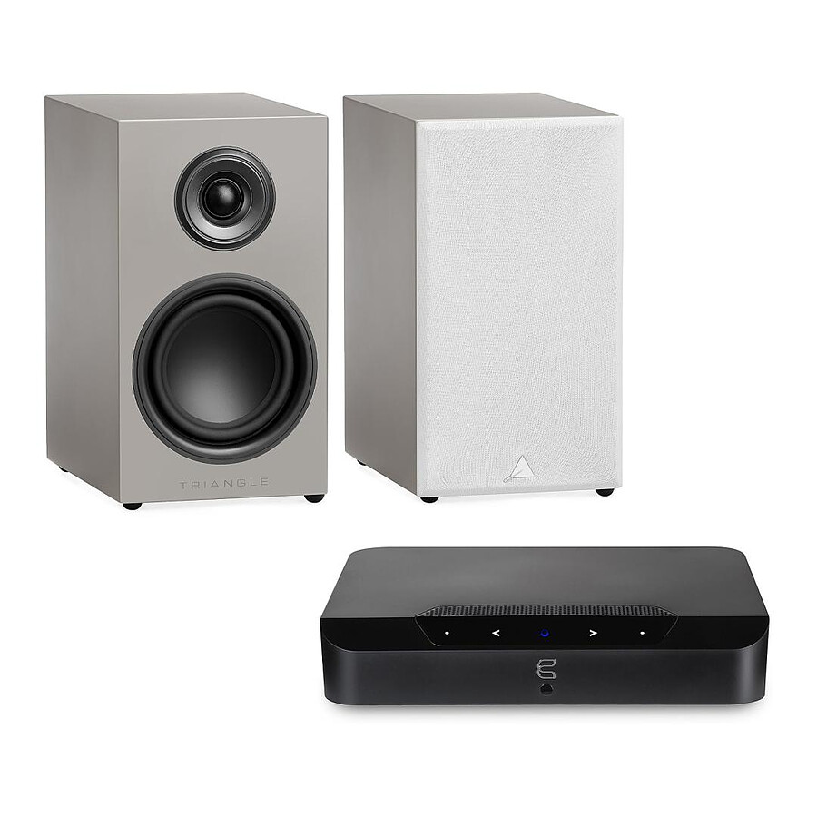 Bluesound Powernode Edge Noir + Triangle Elara LN01 Gris Lin