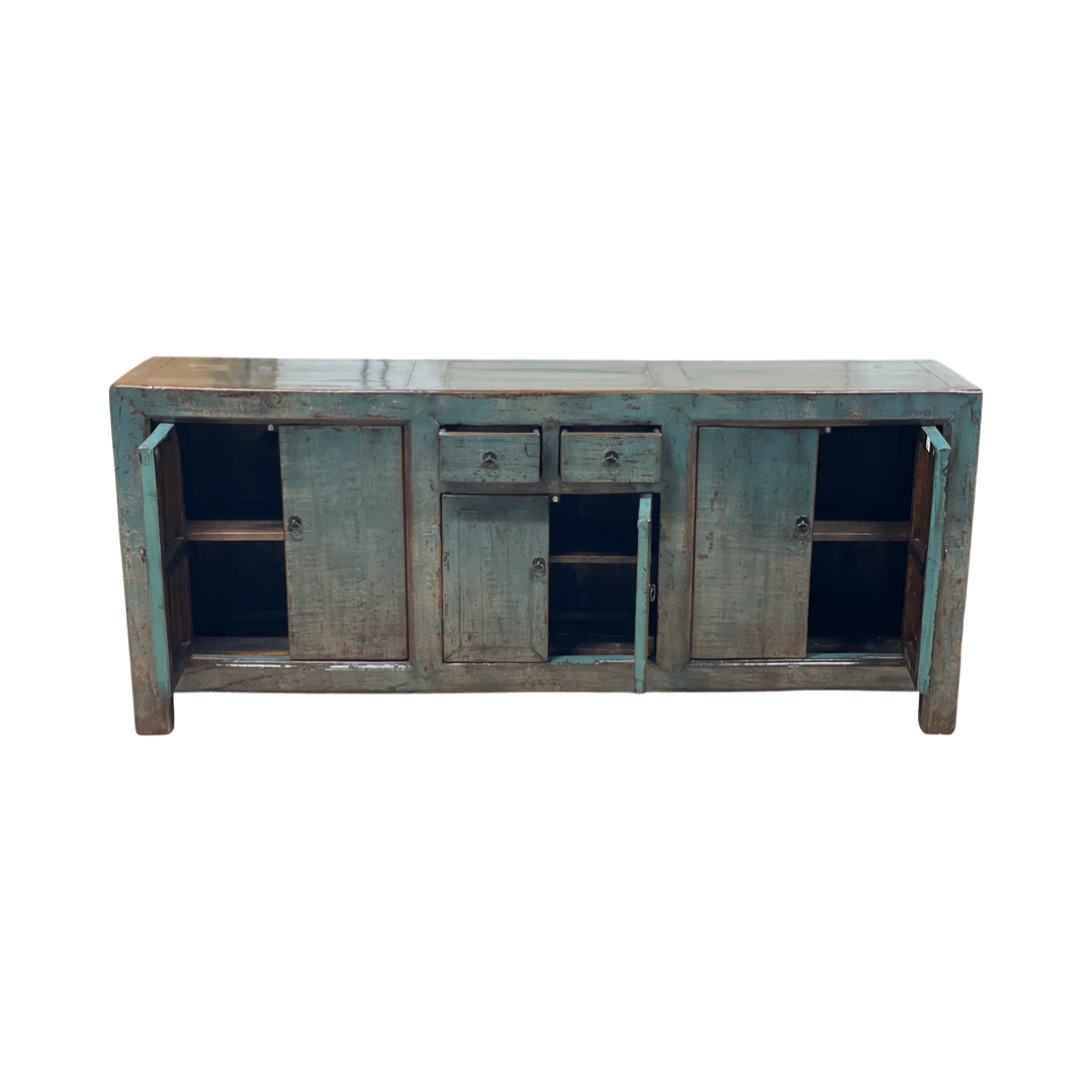 Dressoir 6 deurs 2 lades blauw lak/finished Dressoir 6dr 2la blauw lak/finished