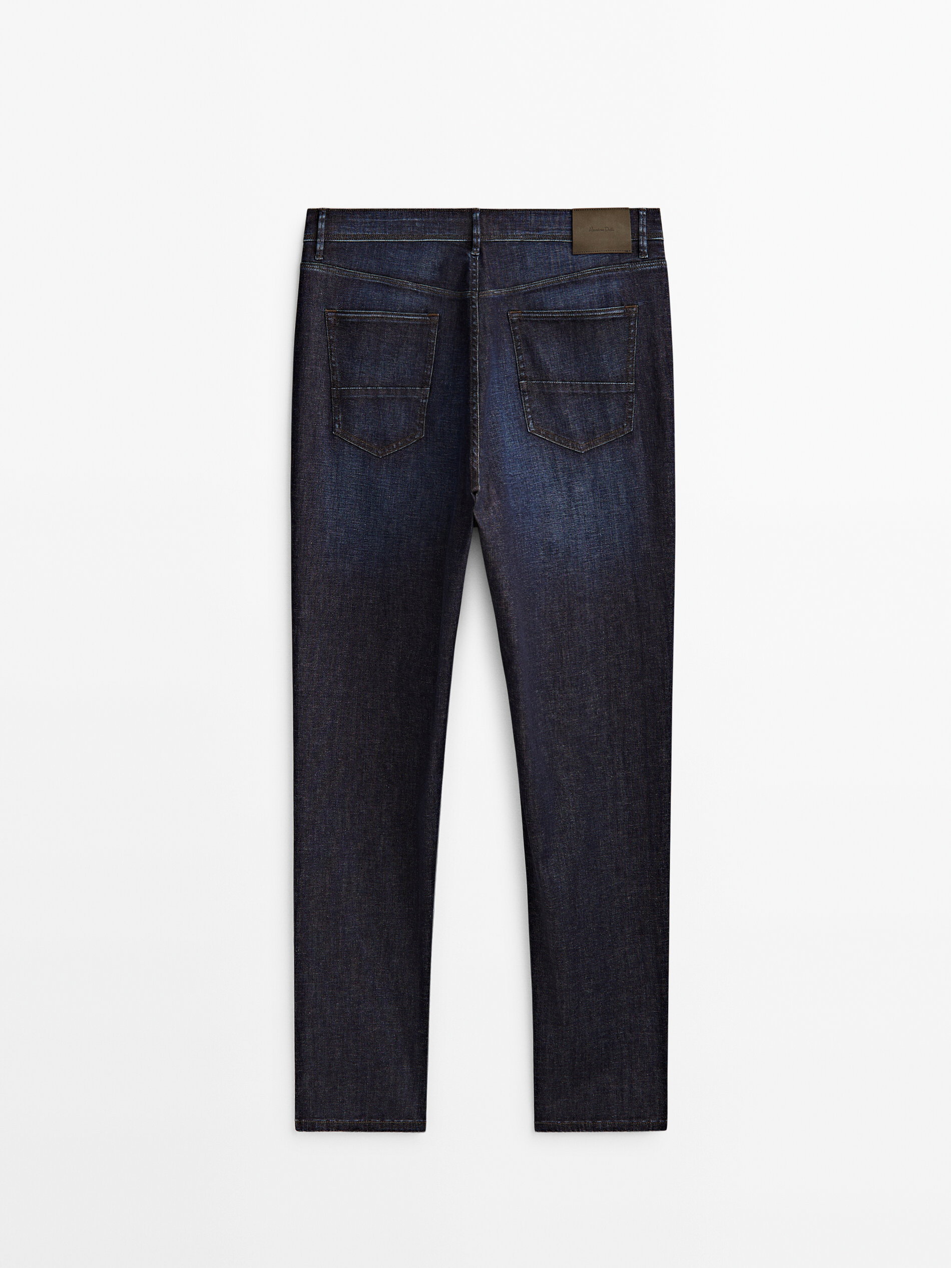 Calça vaquero ligero stone wash tapered fit - INDIGO
