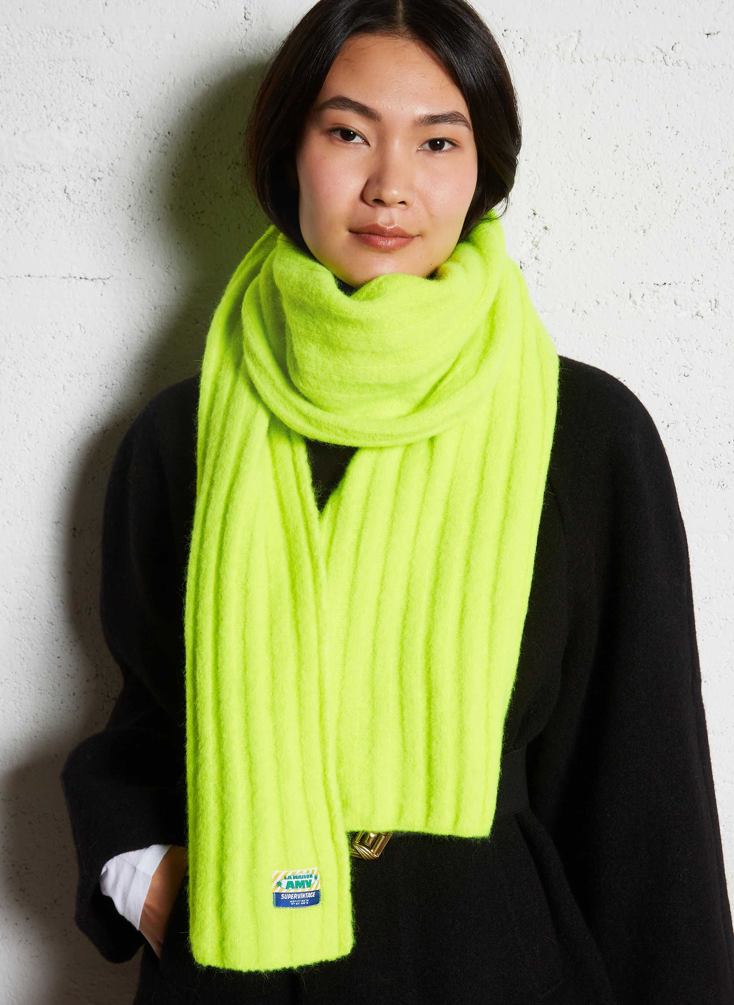 VITOW - Echarpe texturée en laine vierge | Jaune