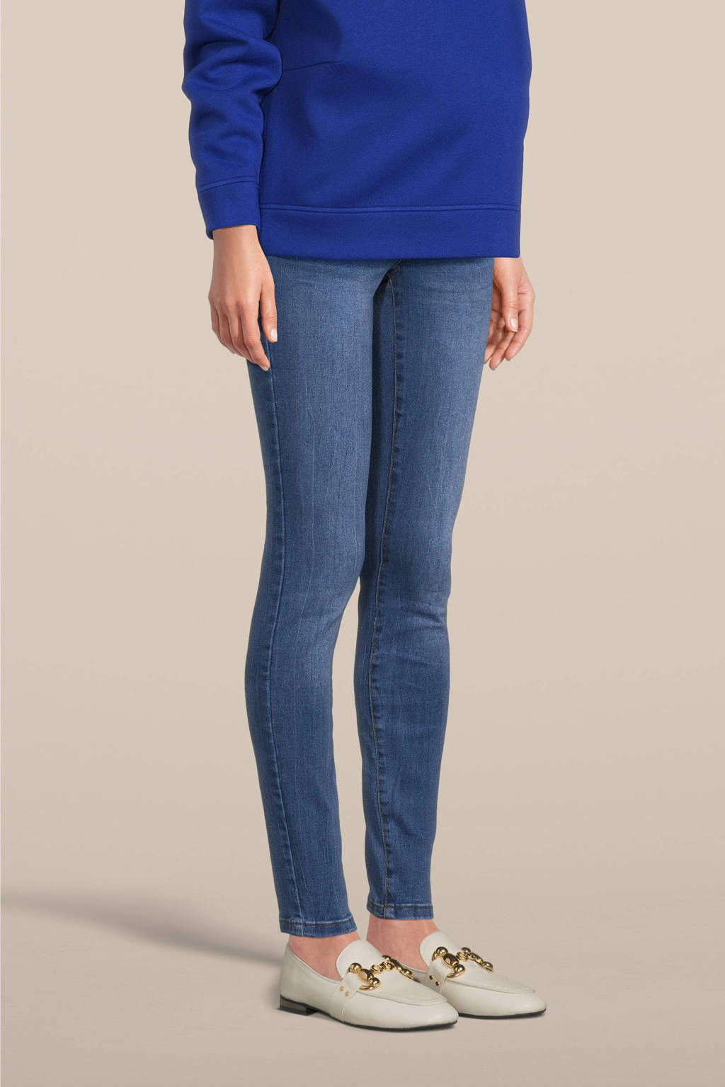 MAMALICIOUS slim fit zwangerschapsjeans MLMILA medium blue denim