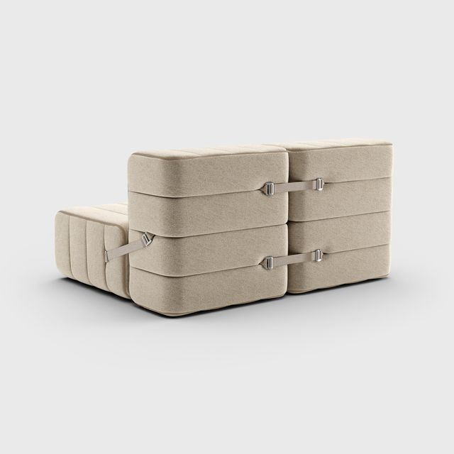 Curt-Set 4 - e.g. Flexibele 2-zitter - Jet - 9110 (Grijs | Beige)