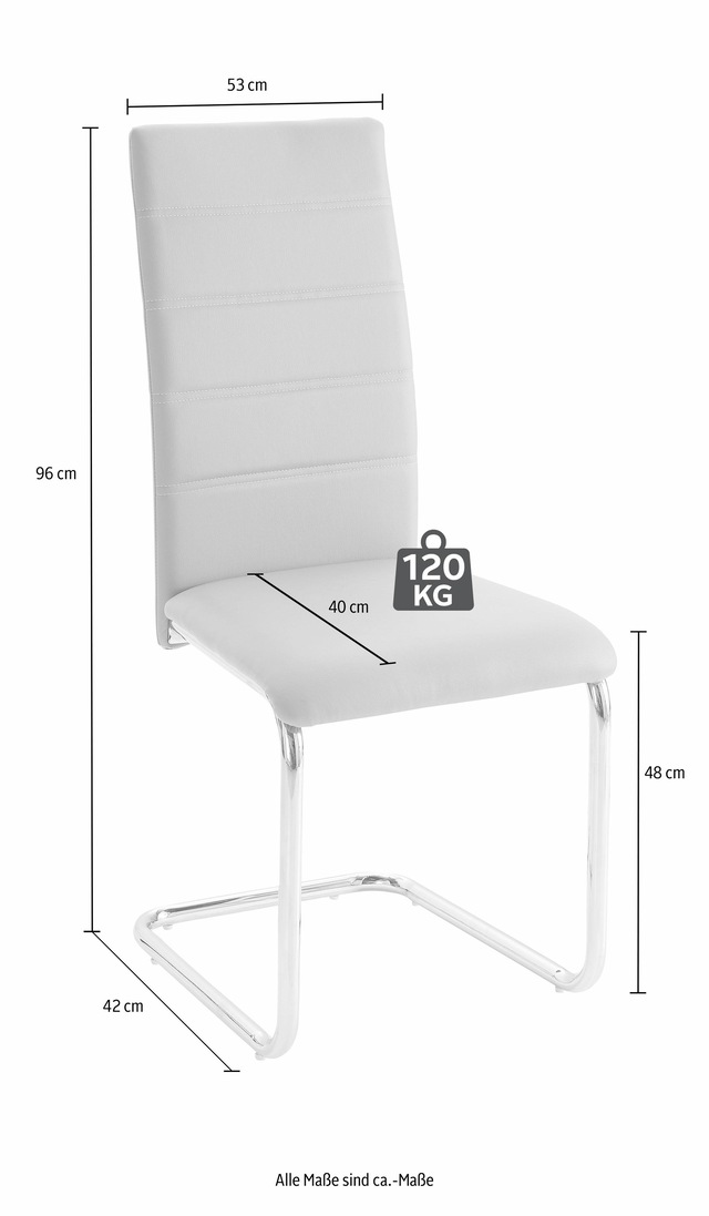 INOSIGN Essgruppe »Normadora« Set, 5 Stk. tlg. mit Glastisch, Freischwinger belastbar bis 120 KG