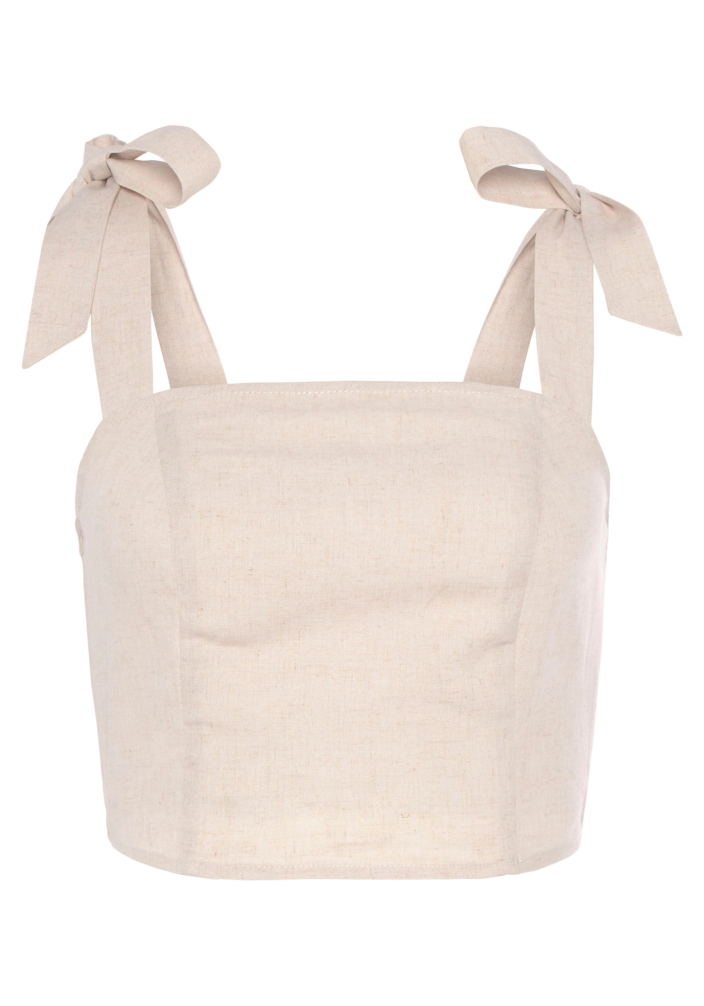 LASCANA Crop-Top , aus Leinen-Viskose-Mix